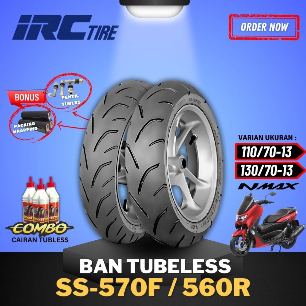 [READY COD] BAN IRC SS570F / SS560R ( 110/70-13 / 130/70-13 ) RING 13 / BAN TUBELESS IRC RING 13 /  