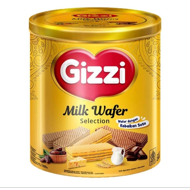 

Gizzi Milk Biscuit Selection 240gr Kemasan Kaleng Gizzi Milk Wafer 250gr Kaleng