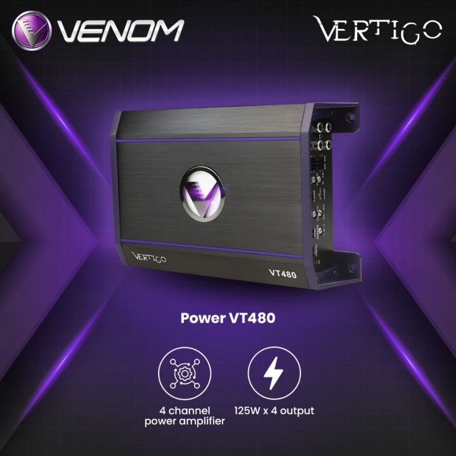 Power Amplifier 4 Channel Venom Vertigo VT 480 125W Original Venom