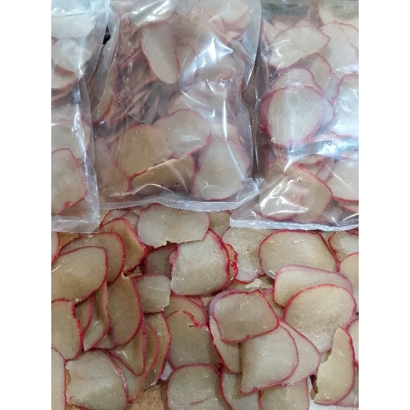 

kerupuk ikan tenggiri mentah les merah-besar