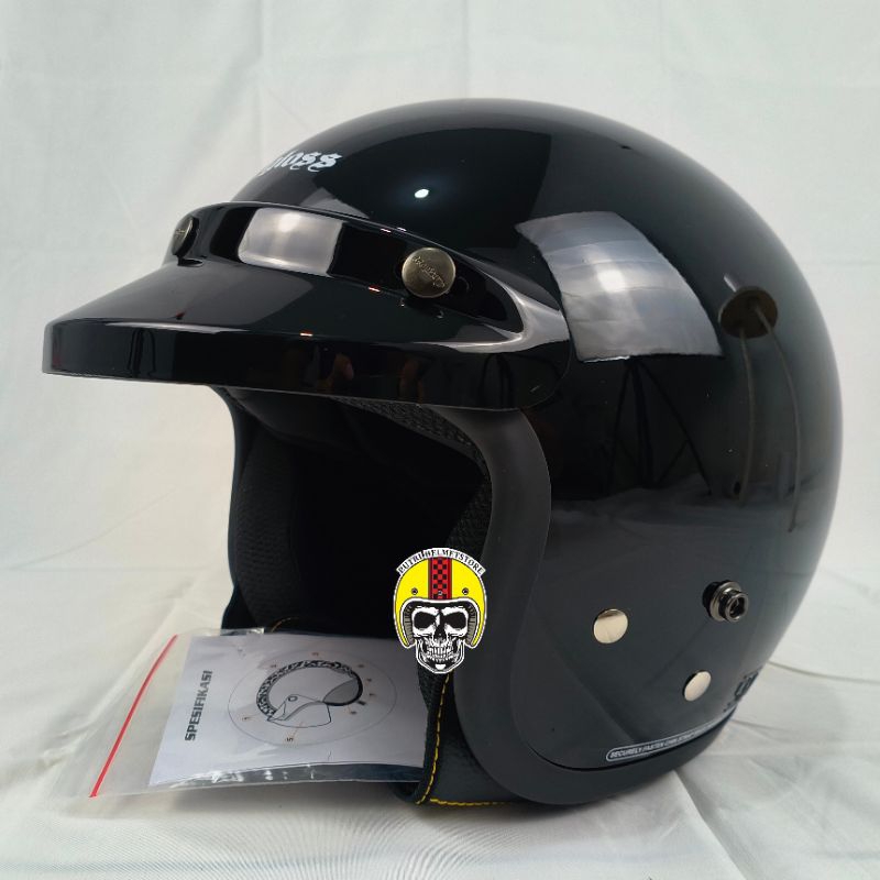 HELM CARGLOSS ORIGINAL CFM DEEP BLACK / HITAM GLOSSY