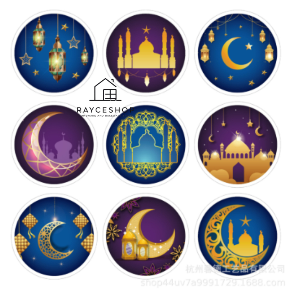 

Sticker Lebaran Idul Fitri Eid Mubarak Stiker Bulat Label Segel Toples Ramadhan