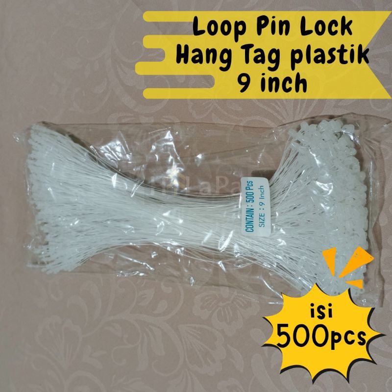 

Loop pin lock 9 inch isi 500 pcs / loop pin label hang tag tanpa alat