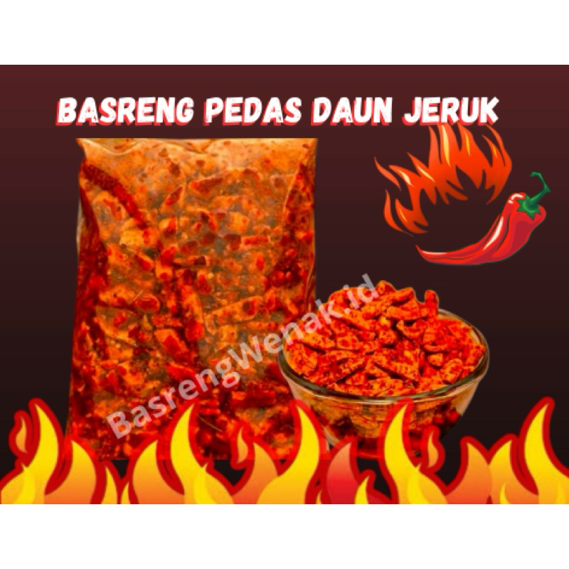

Basreng Pedas Daun Jeruk 1kg / basreng daun jeruk viral
