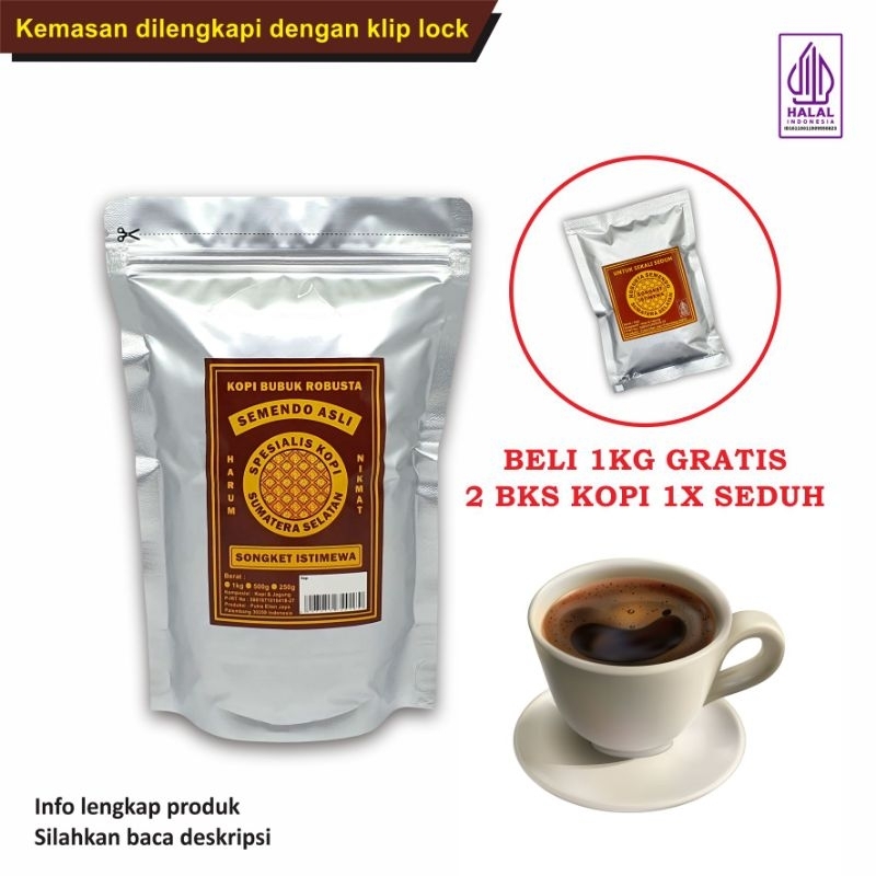 

Kopi Bubuk Robusta Semendo 1kg Songket Istimewa