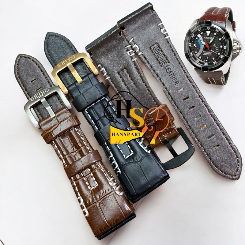 Strap jam Seiko Velantura kulit 26mm tali seiko velantura kulit asli