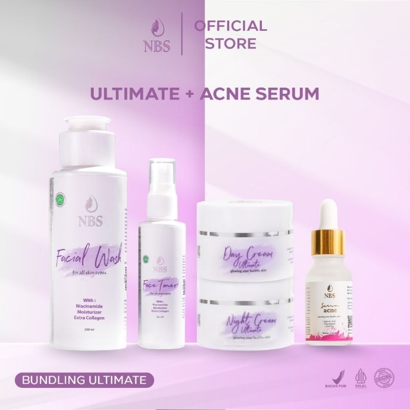 NBS Skincare ultimate and serum acne paket perawatan kecantikan pengecil pori pori wajah