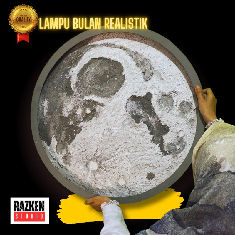 Hiasan Dinding Replika Bulan Aestetic Keren Viral, Lampu Bulan Dinding,Dekorasi Lampu Tidur, Lampu K