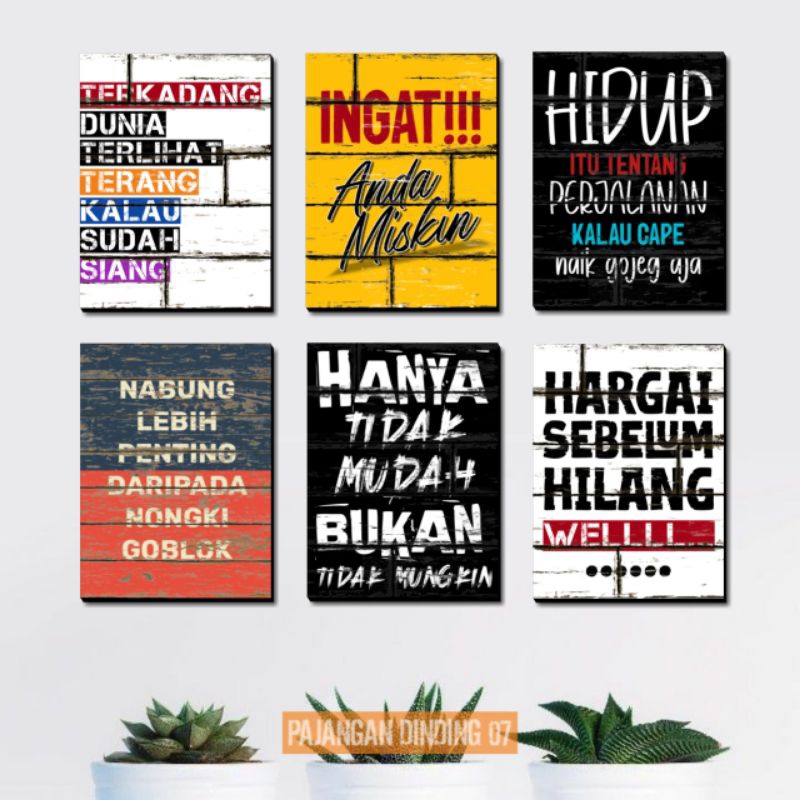 Poster dinding motivasi kata kata lucu Hiasan dinding kamar Pajangan Dekorasi