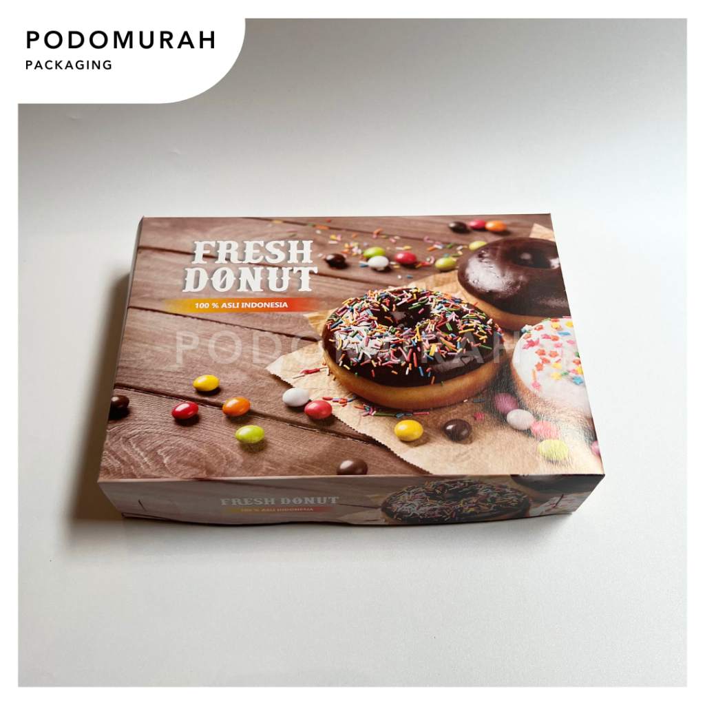 Dus Donat 27x18,5x5,5  / Dus Donat isi 6 Laminasi  Kardus Donut / Box Donat