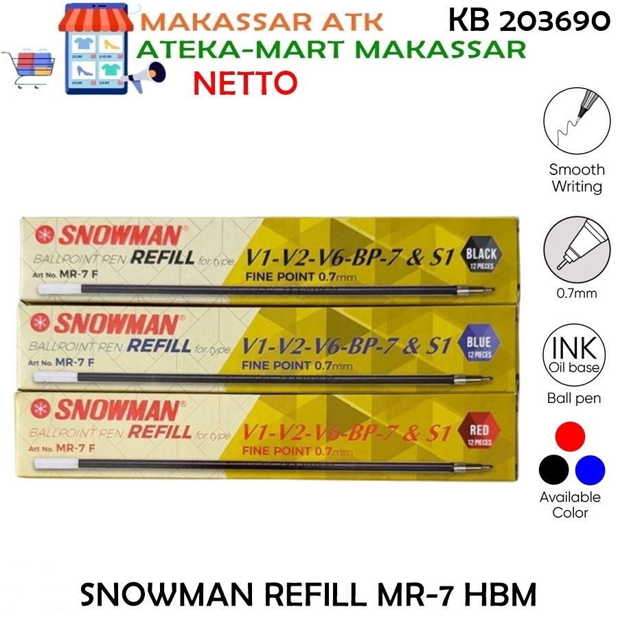 

[BOX/12PCS] SNOWMAN REFILL V-1,V-2,V-6 BP-7 S-1
