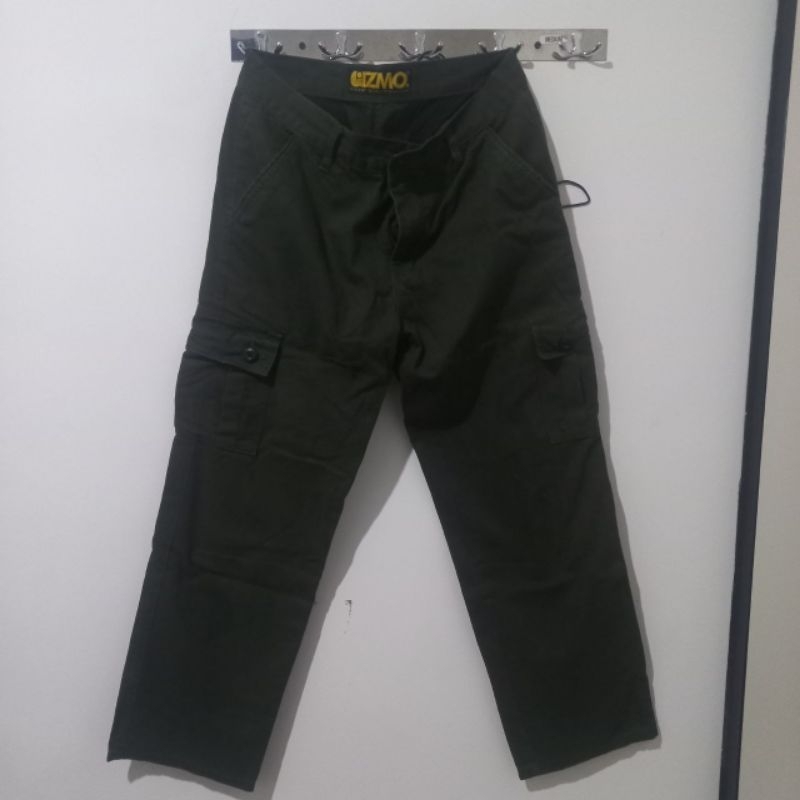Celana Cargo Panjang Reguler Gizmo Green Army (second)