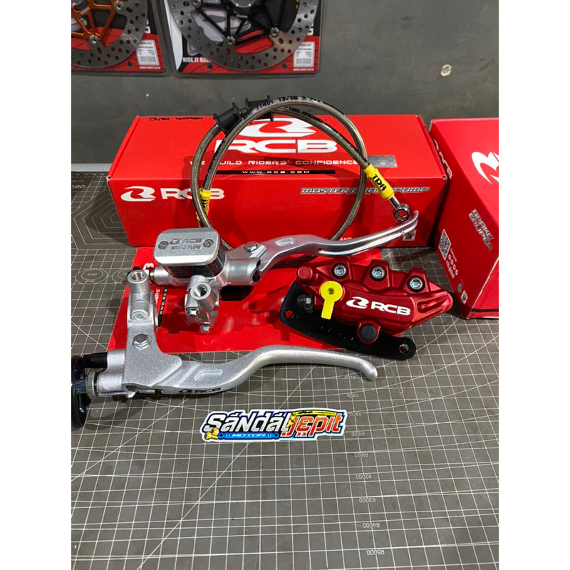 PAKET MASTER KALIPER RCB BEAT SCOOPY VARIO KLX CRF MASTER REM RCB TABUNG KOTAK E3 SILVER SET HANDLE 