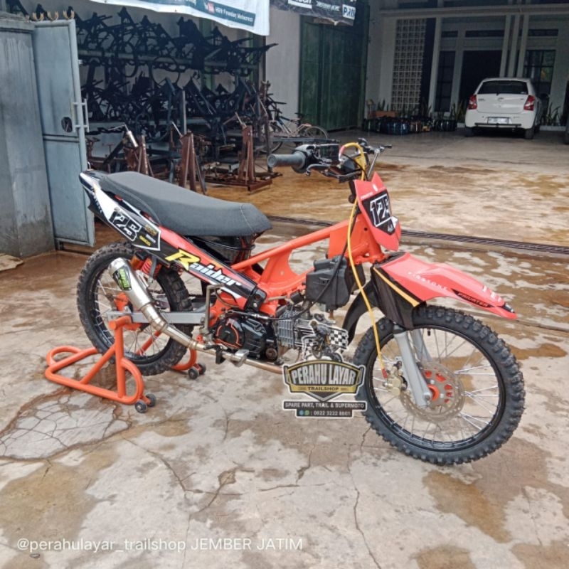 frame rangka trail bebek RBT grasstrack modif pnp mesin bebek/frame rangka trail bebek sleep engine 