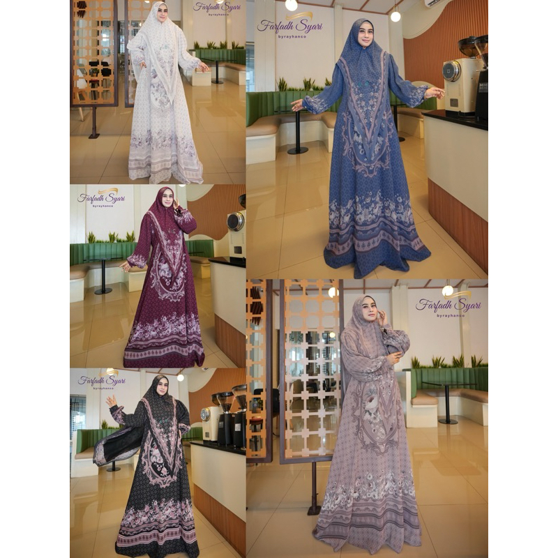 Qeila Series Khimar Farfadh Syari by Rayhanco Ceruti Babydoll Premium Import Gamis Syari Fullset
