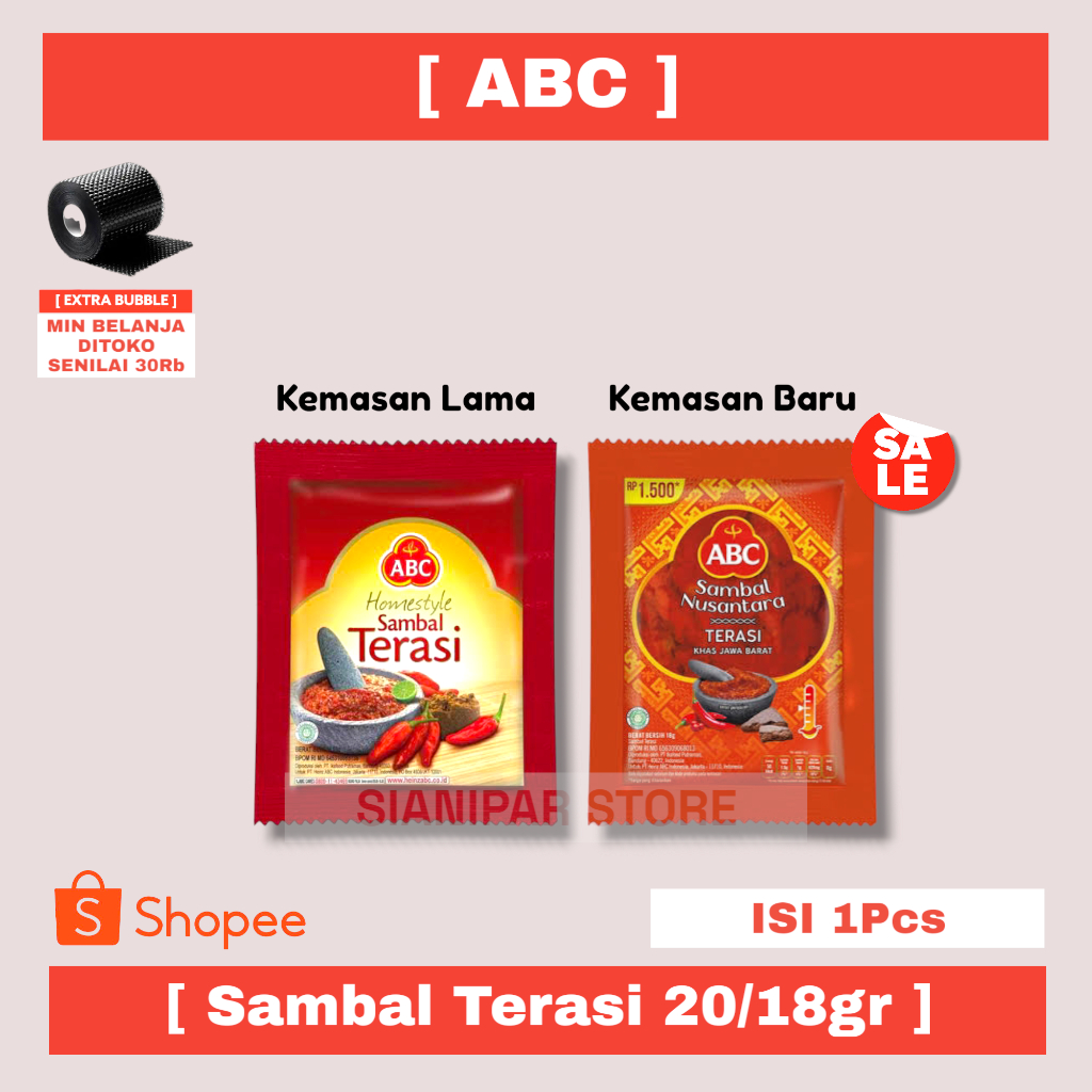 

ABC SAMBAL TERASI 20/18g KEMASAN BARU [ SATUAN ]