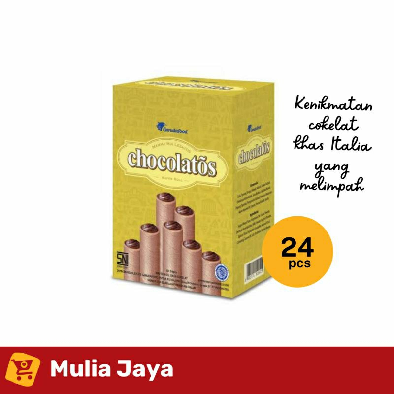 

Chocolatos Wafer Roll 9 gr isi 24 pcs