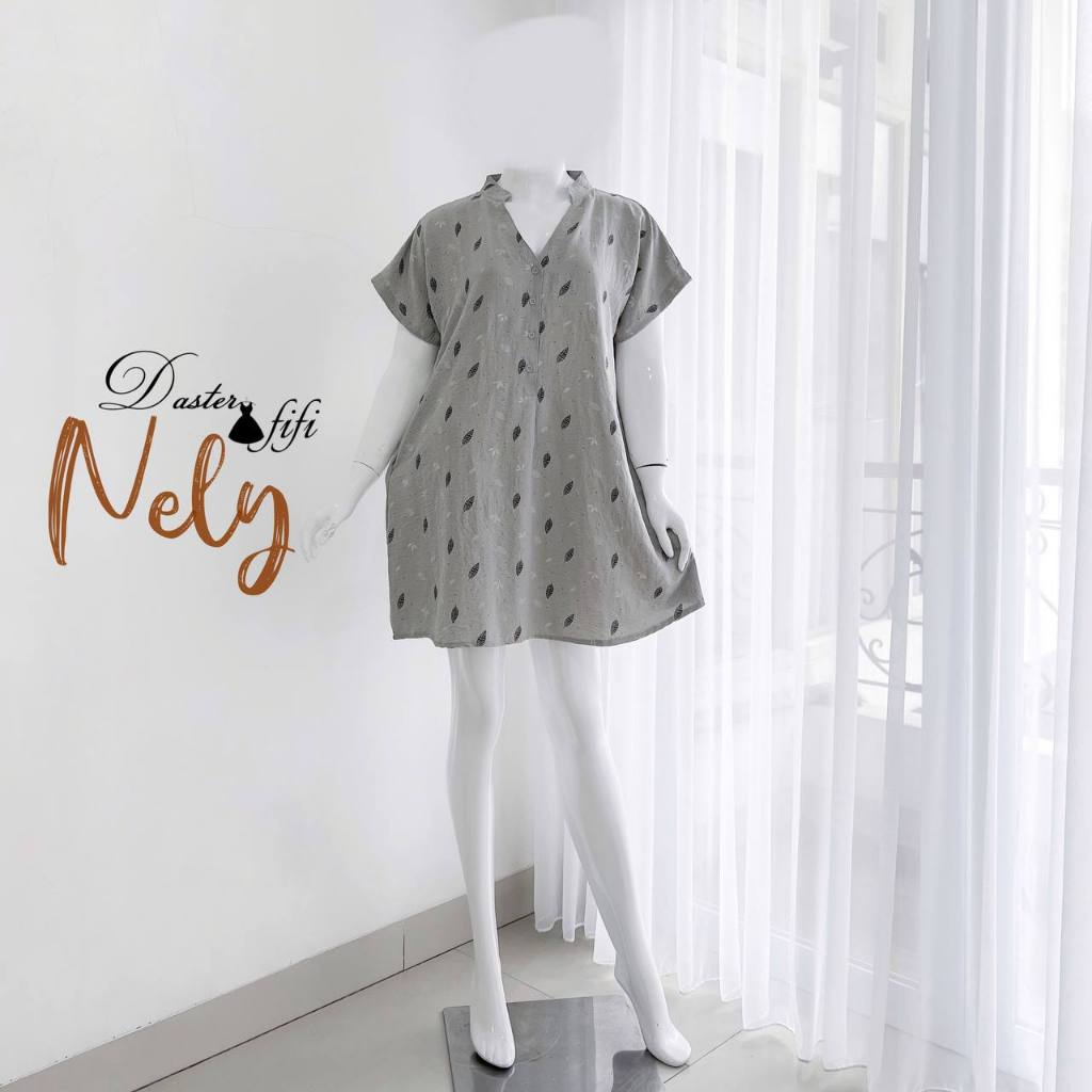 (459) Nely by Daster Fifi / Daster Katun Rayon Crinkle / Daster Pendek / Daster Motif
