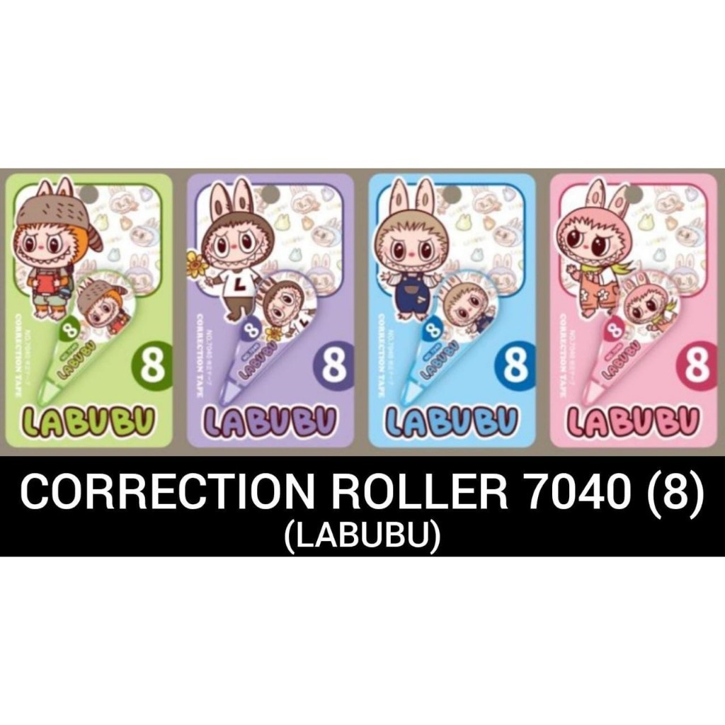 

TIPEX ROLL/correction tape/tip-ex kertas/tipe-x karakter lucu kecil 8m Labubu Kuromi Sanrio