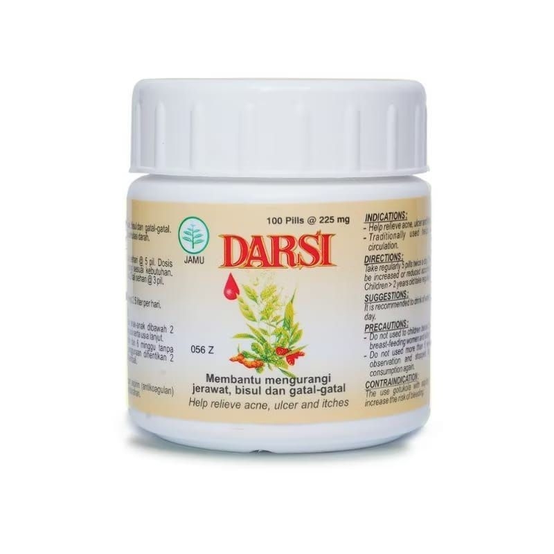 darsi 100 pil mengatasi jerawat bisul & darah kotor jamu borobudur herbal