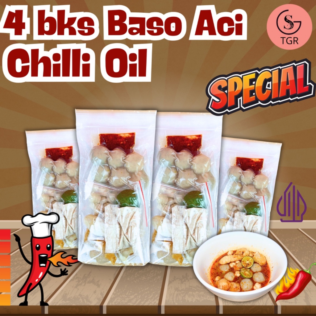 

[BOCI CHILLI OIL] 4 BUNGKUS BASO ACI ORI EXTRA CHILLI OIL