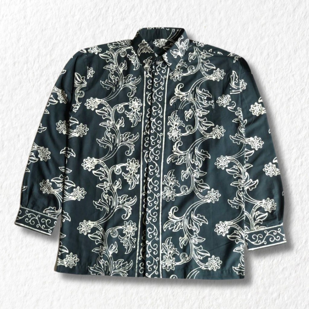 HEM KEMEJA PRIA BATIK SEKAR JEPARA HANDMADE LENGAN PANJANG