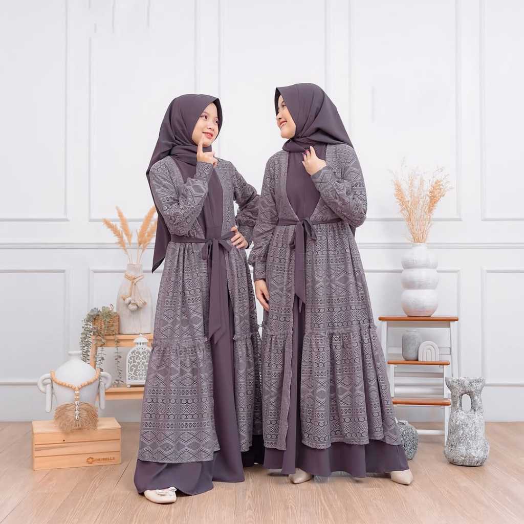 gamis couple sarimbit mom  kids gamis couple lebaran ibu anak perempuan terbaru gamis couple brokat