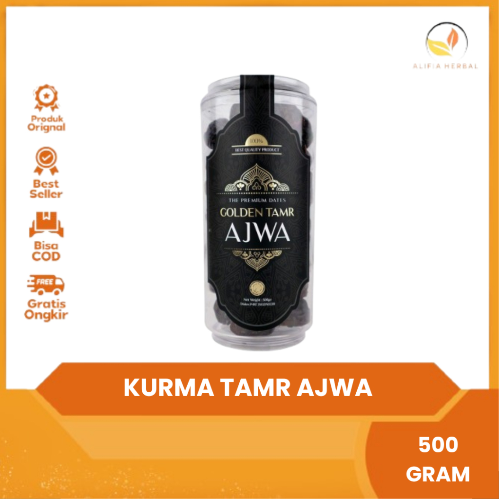 

KURMA AJWA - Golden Tamr Kurma Ajwa Madinah Nutrisi Tubuh 500gr