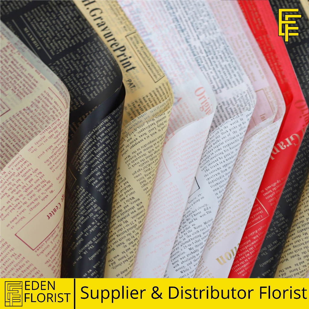 

EdenFlorist Kertas Cellophane Buket Bunga Newspaper Koran Flower Wrapping Paper Celophane COD KB6208