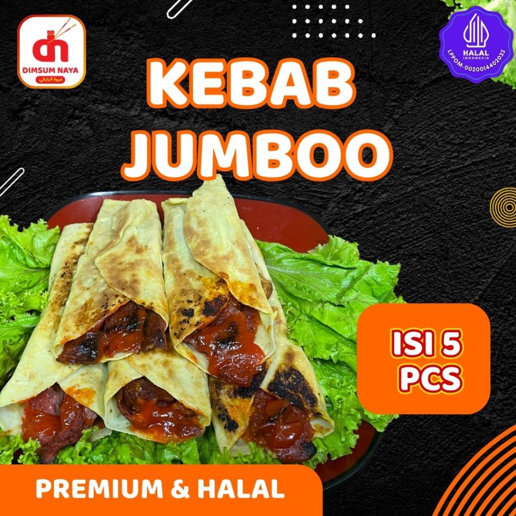 

Kebab Frozen Full Daging Jumbo isi 5 Pcs Premium & Halal