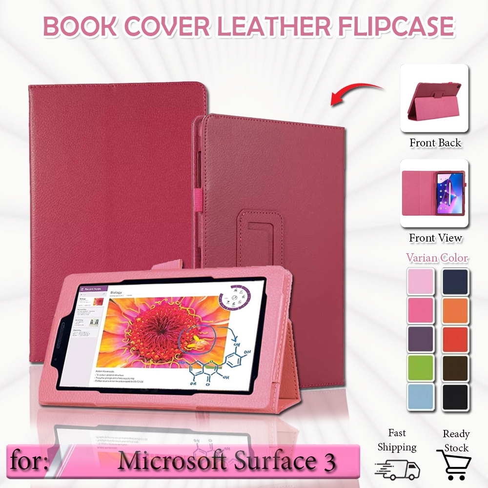 MICROSOFT Surface 3 Book Cover Flip Leather Frame Case Sarung Casing Kesing Standing Vertical Sarung