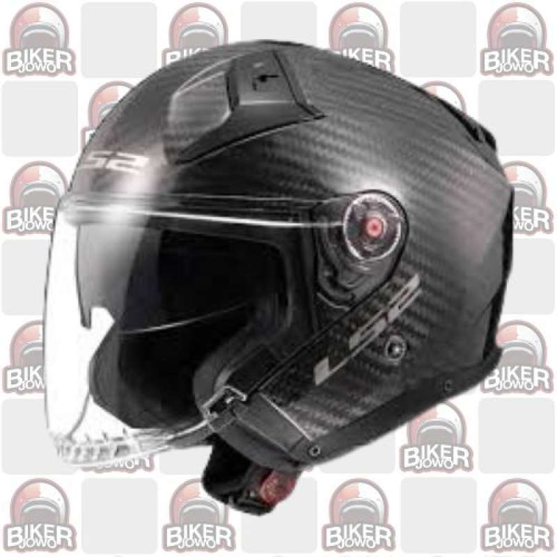 LS2 Infinity 2 Carbon Jet Half Face Helmet Double Visor Ringan