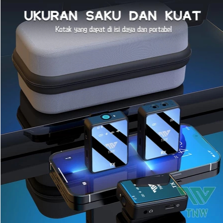 TNW-N11 Microphone Wireless Dual Mikrofon Clip on Mic hp dan  seken