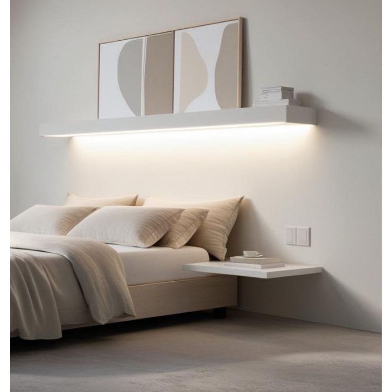 Ambalan rak dinding estetik Led Strip estetik rak foto 80x15x5 cm