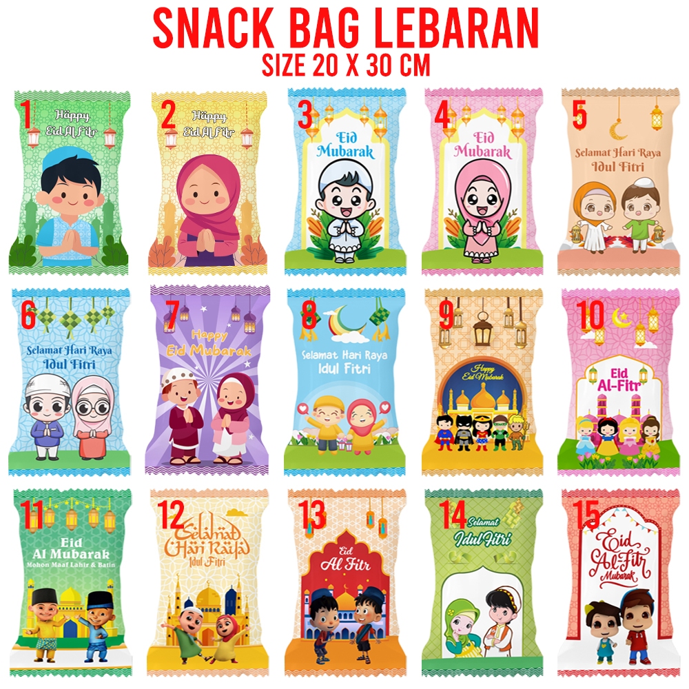 

Snack Bag Lebaran Bentuk Snack Permen Karakter Muslim Hari Raya Idul Fitri Eid Mubarak