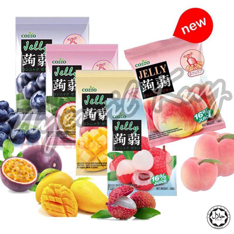 

Cozzo Konyaku Jelly - Cozzo Zero Fat Jelly Pouch 160gr (8x20gr) - Cemilan Jelly Import Enak - Cozzo Jelly Sticks Assorted 蒟蒻