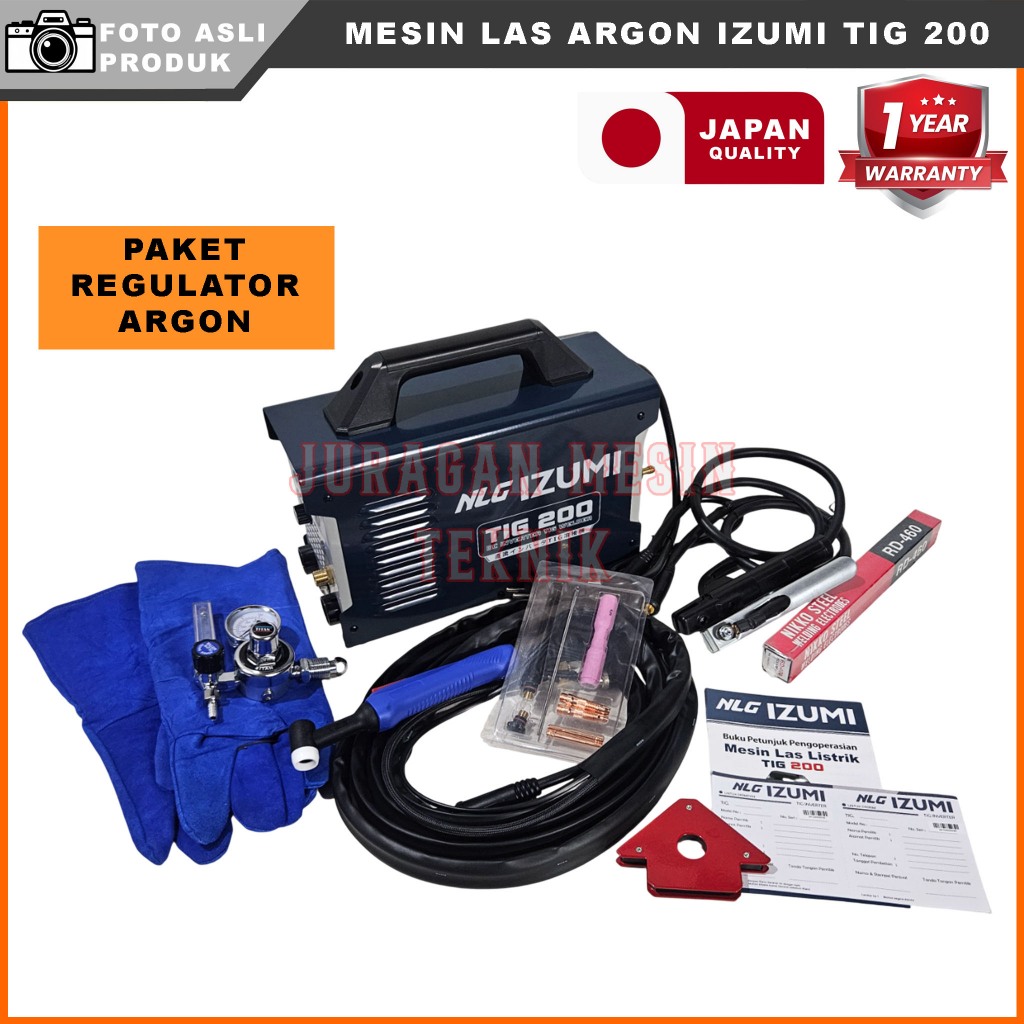 Paket Komplit Mesin Las Argon Izumi Tig 200