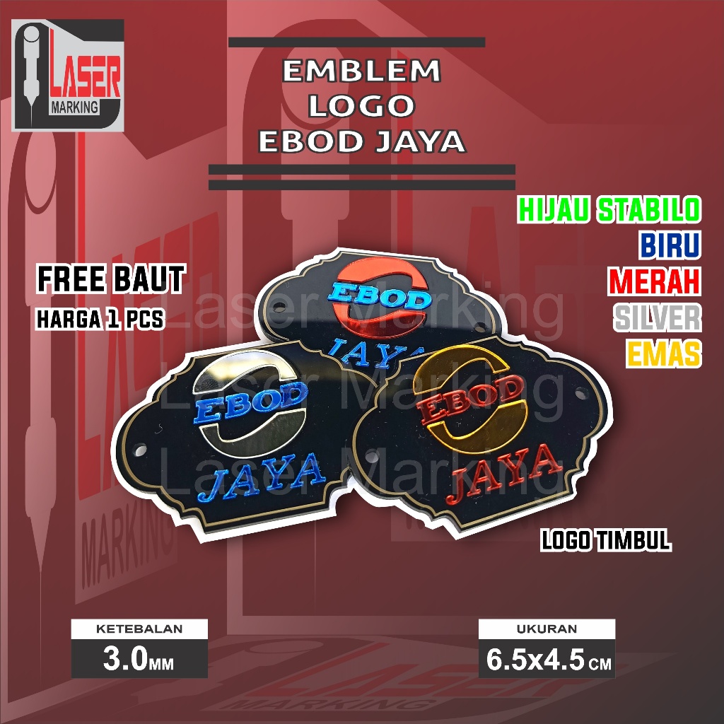 EMBLEM EBOD JAYA SANGKAR BURUNG AKRILIK TIMBUL MURAH/ ACCESOSORIS EMBLEM AKRILIK SANGKAR BURUNG