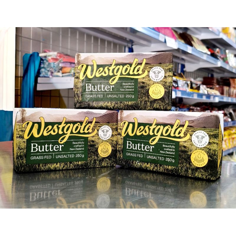 

WestGold Butter Unsalted 250gr/Unsalted Butter 250gr WestGold/Mentega Tawar Westgold/Rumbutter WestGold Unsalted 250gr