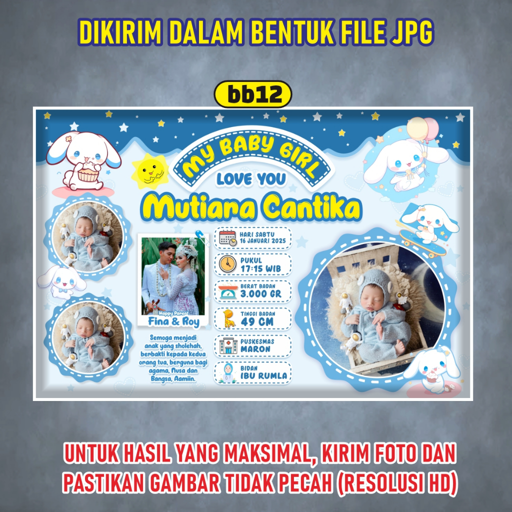 JASA EDIT FOTO BIODATA BAYI DATA KELAHIRAN ANAK