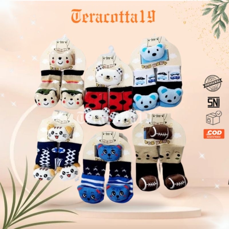 TERACOTTA19  - 1 Set Kaus kaki + Gelang Boneka 0 - 6 M bayi laki-laki