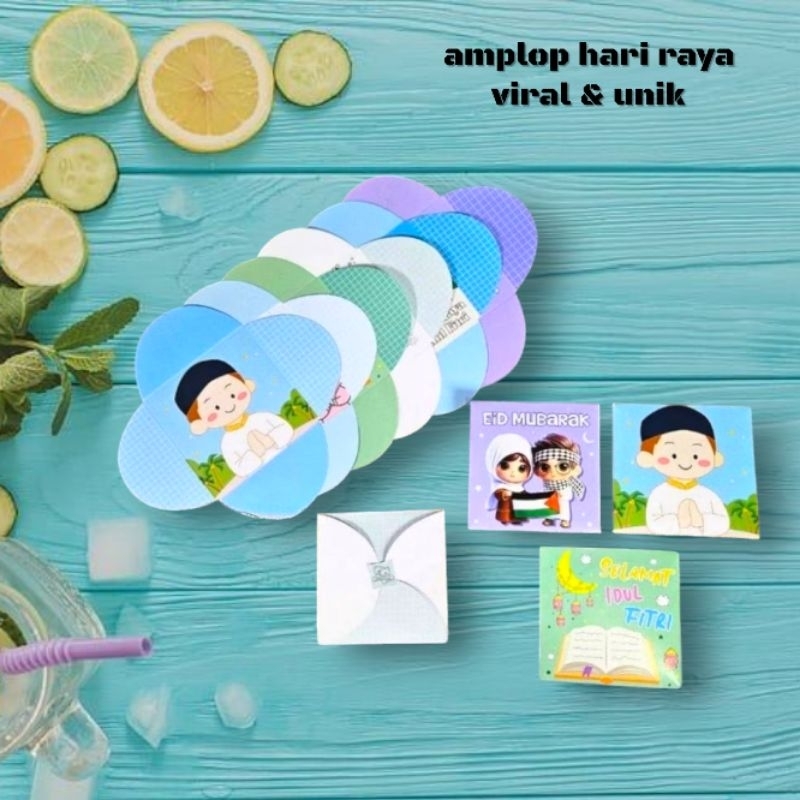 

isi 25 pcs Amplop Angpao lebaran baling-baling viral dan unik terbaru tutup perekat stiker