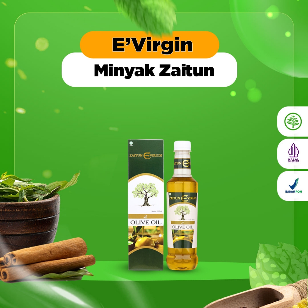 E'VIRGIN - Minyak Zaitun E'Virgin Zaitun Extrak Virgin Oil - 350ML