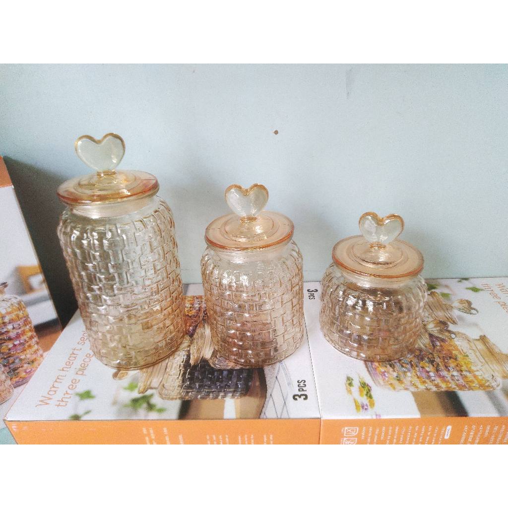 Toples set 3pcs, Gelok lebaran tutup love/hati / Decal / kaca