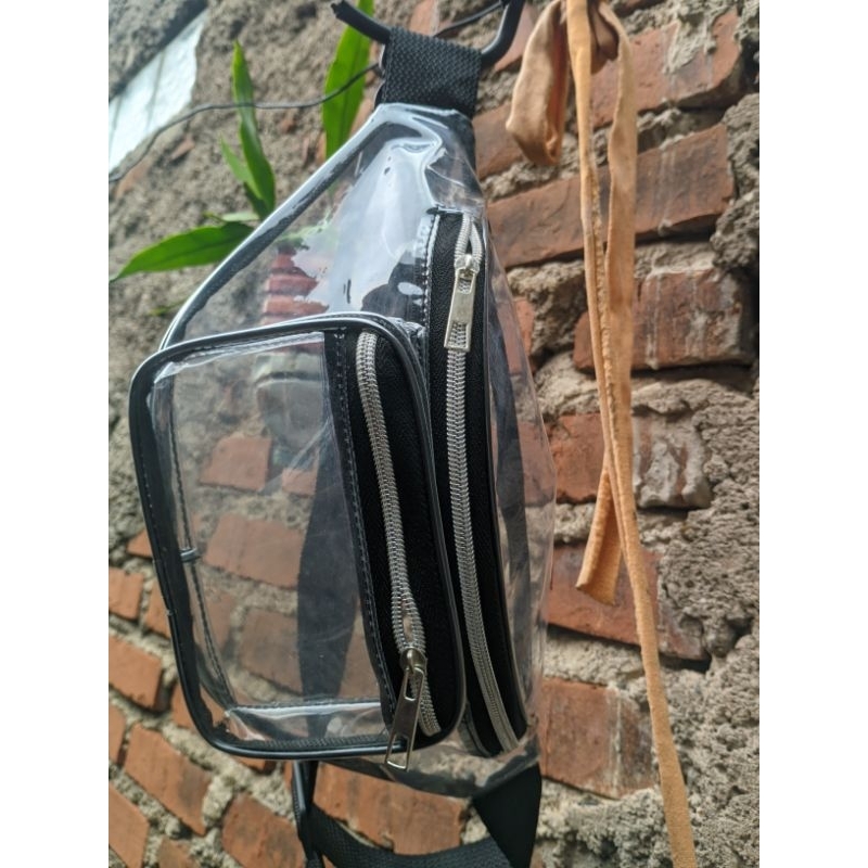 Tas Pinggang PVC Bening Transparan Waistbag Transparan