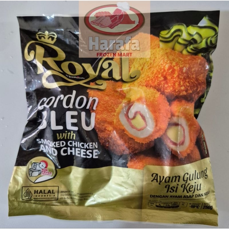 

ROYAL BELFOODS CORDON BLEU WITH SMOKED CHICKEN AND CHEESE 250G