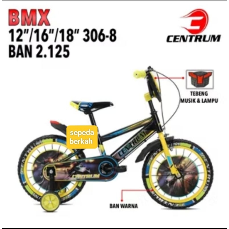 sepeda anak 16 bmx centrum CT 306-8 musik