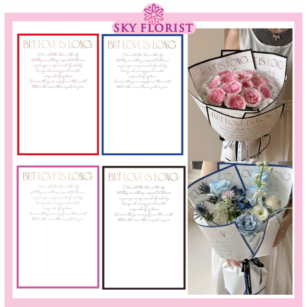 

Kertas Buket 45cm X 30cm Waterproof Matte Solid Dove Doff Wrapping Valentine KB67