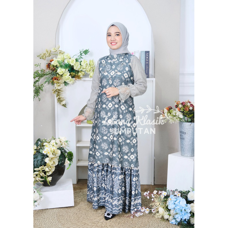 SAVVA DRESS JUMPUTAN GAMIS JUMPUTAN RAYYA DRESS JUMPUTAN KOMBINASI BRUKAT GAMIS JUMPUTAN PALEMBANG M