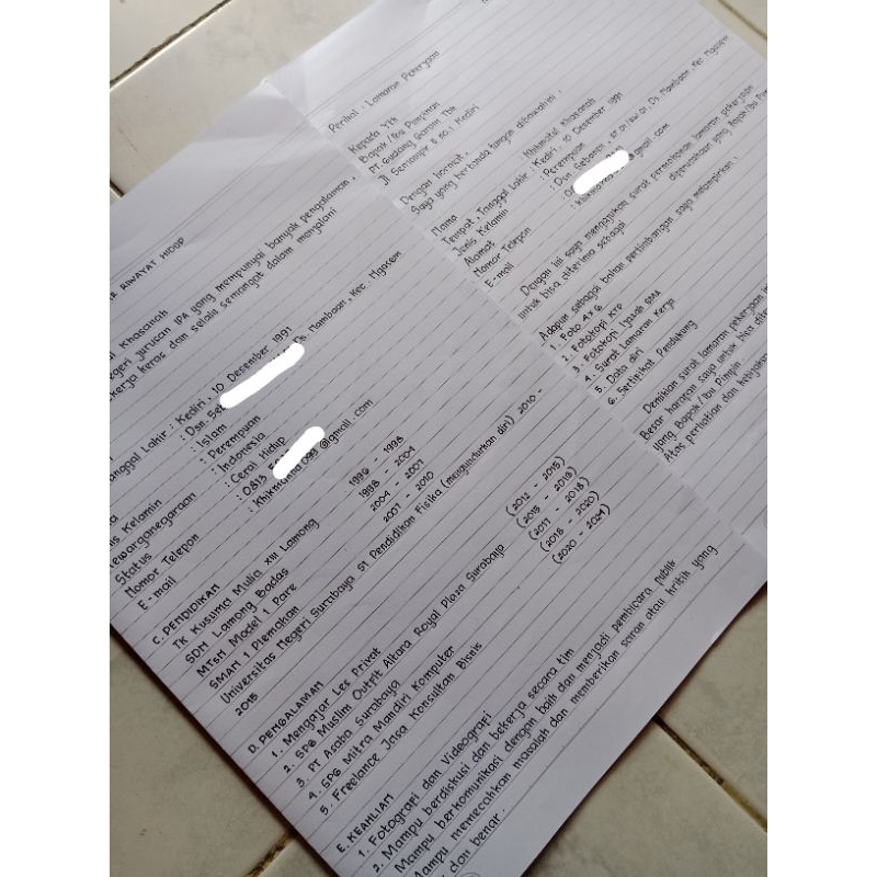 

Jasa Tulis Tangan Surat Lamaran (Hard File/Soft File)